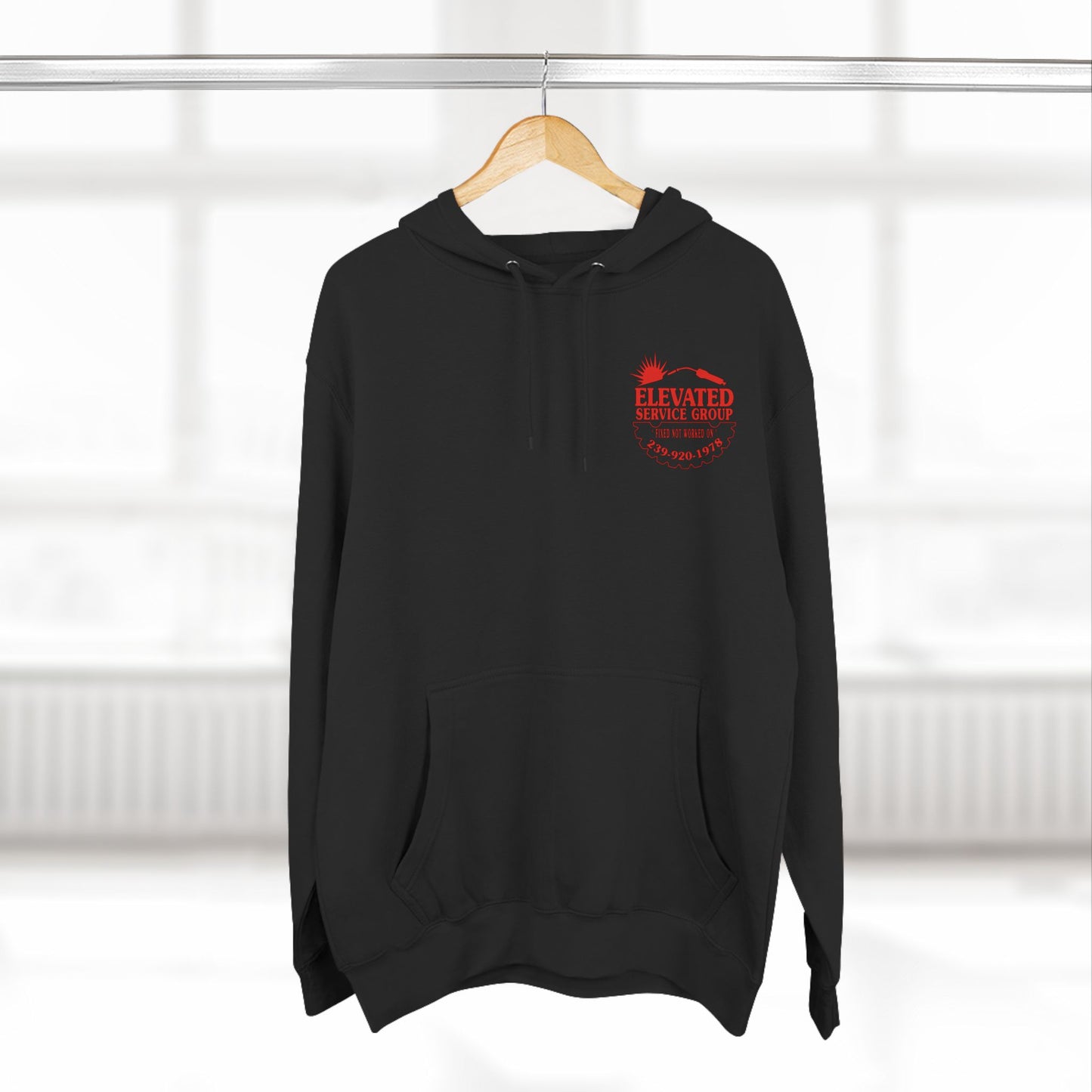 Elevated Service Group Logo Hoodie — Black Fleece Workwear